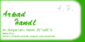 arpad handl business card